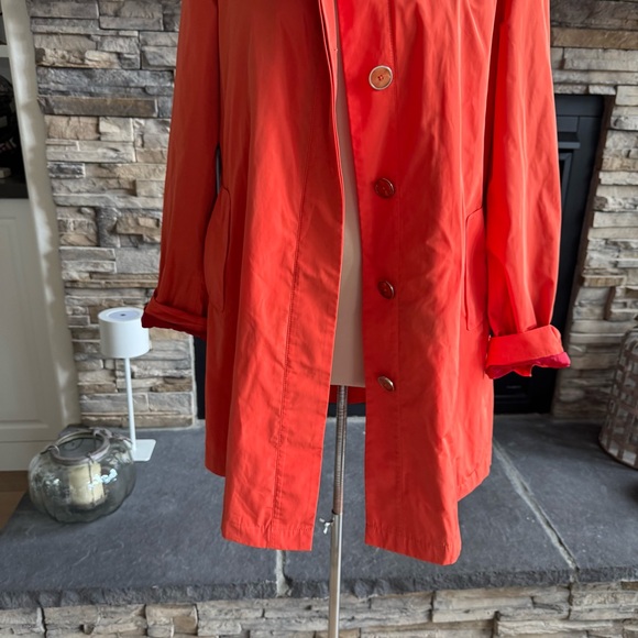 Anthropologie Vibrant Orange Trench Coat - Picture 7 of 14